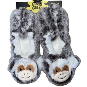 NWT Oooh Geez! Travel Budies Monkey Slippers